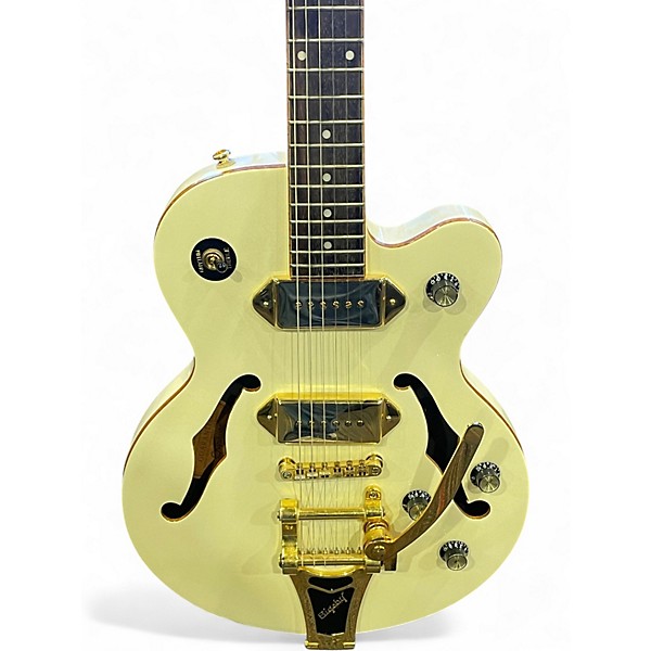 Used Epiphone Wildkat with Bigsby White Hollow Body Electric Guitar