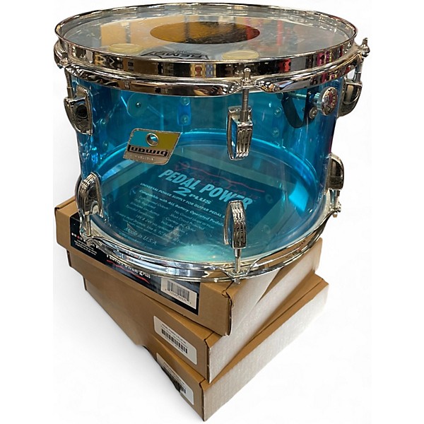 Vintage 1976 Ludwig 3 Piece Vistalite Blue Drum Kit
