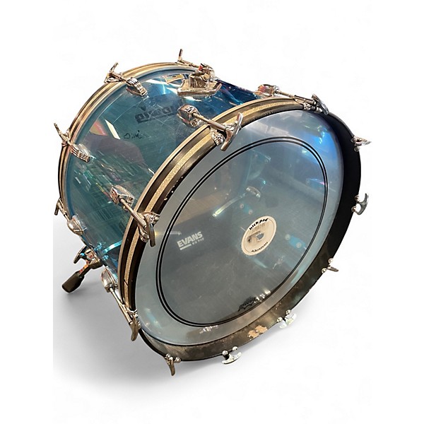 Vintage 1976 Ludwig 3 Piece Vistalite Blue Drum Kit