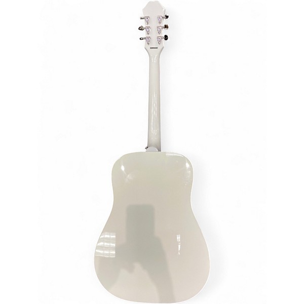 Used Epiphone Dove Pro White Acoustic Electric Guitar