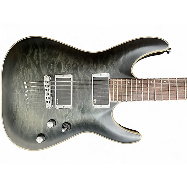Used Schecter Guitar Research C-1 Platinum Trans Black Solid Body Electric Guitar