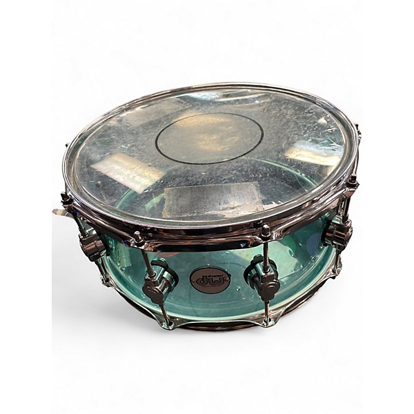 Used DW 14X6.5 Design Series Acrylic Snare SEA GLASS Drum