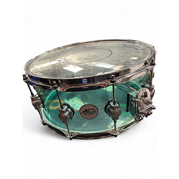 Used DW 14X6.5 Design Series Acrylic Snare SEA GLASS Drum
