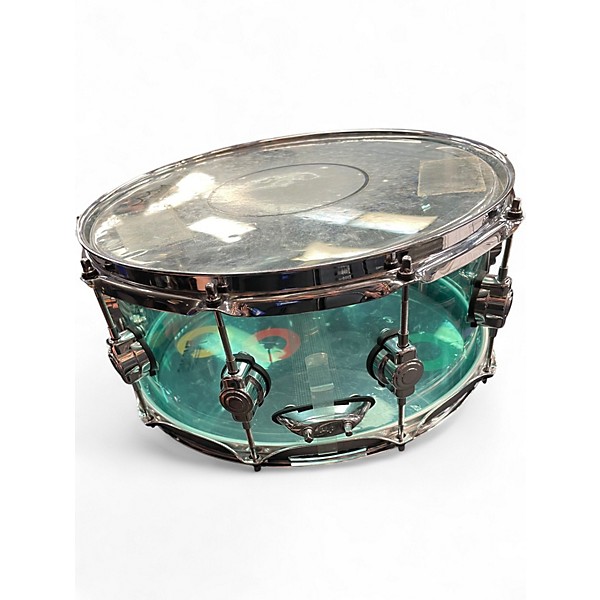 Used DW 14X6.5 Design Series Acrylic Snare SEA GLASS Drum