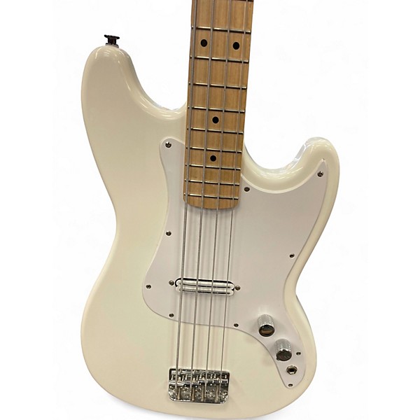 Used Squier Bronco White Electric Bass Guitar