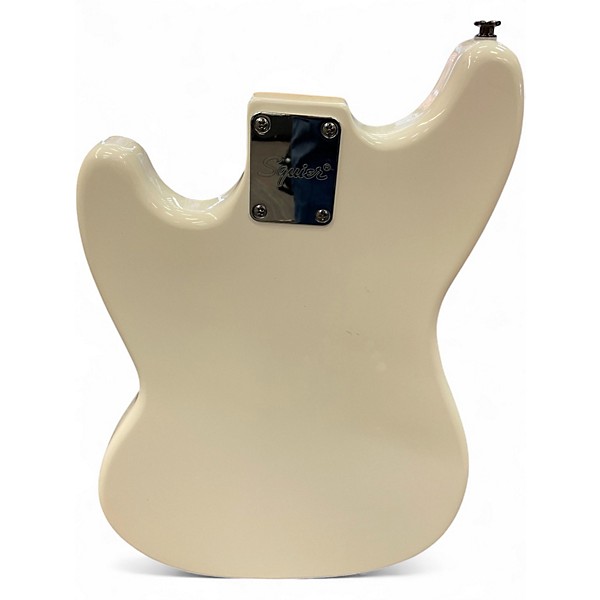 Used Squier Bronco White Electric Bass Guitar