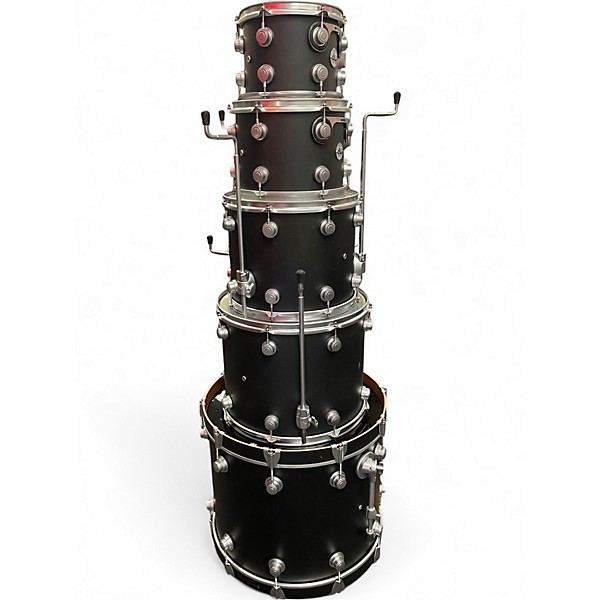 Used DW 5 Piece Collector's Series Maple Mahogany Ebony Stain Drum Kit