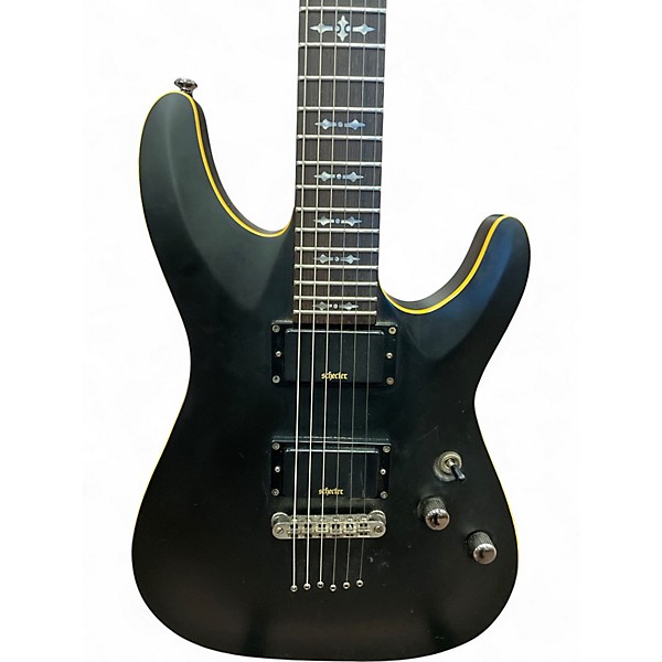 Used Schecter Guitar Research Demon 6 Black Solid Body Electric Guitar