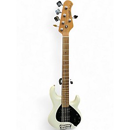 Used Sterling by Music Man RAY35 HH White and Black Electric Bass Guitar