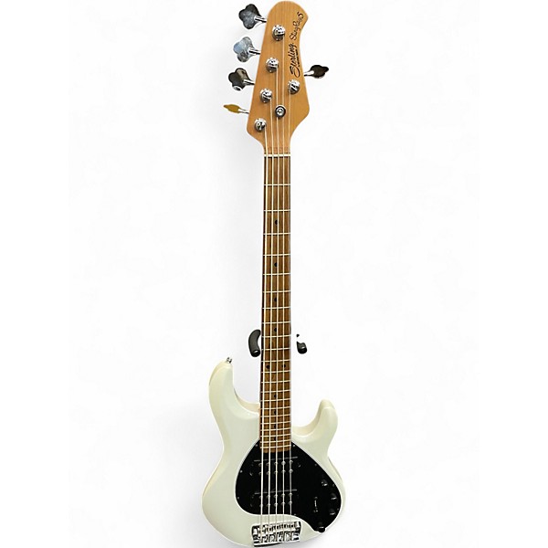 Used Sterling by Music Man RAY35 HH White and Black Electric Bass Guitar