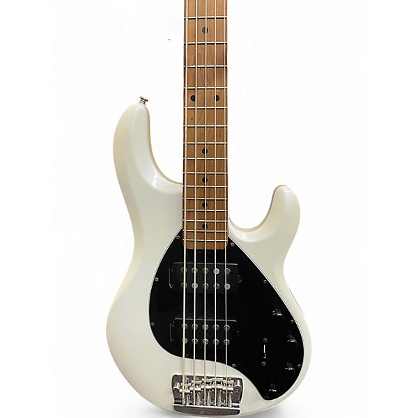Used Sterling by Music Man RAY35 HH White and Black Electric Bass Guitar