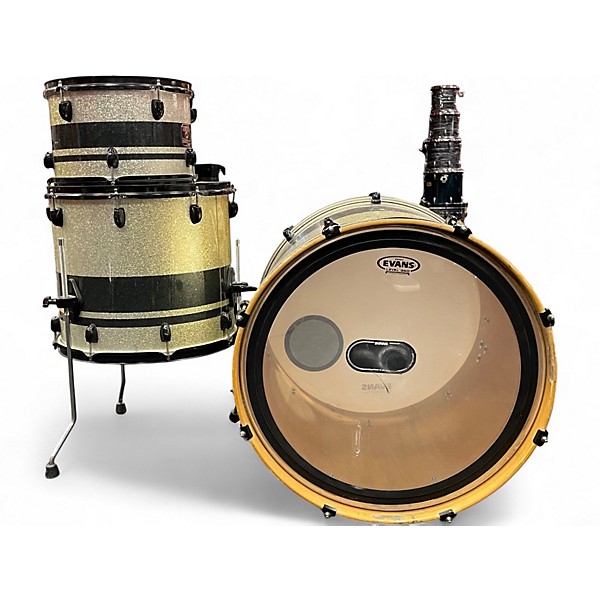 Used Gretsch Drums 3 Piece Catalina Club Series Silver Sparkle with Black Band Drum Kit