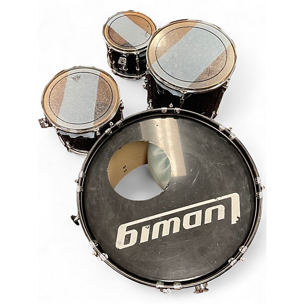Used Ludwig 4 Piece ROCKER Blue Drum Kit
