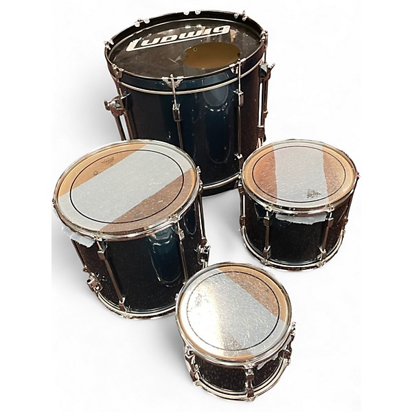 Used Ludwig 4 Piece ROCKER Blue Drum Kit