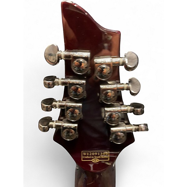 Used 2012 Schecter Guitar Research Hellraiser C8 8 Floyd Rose Crimson Red Trans Solid Body Electric Guitar