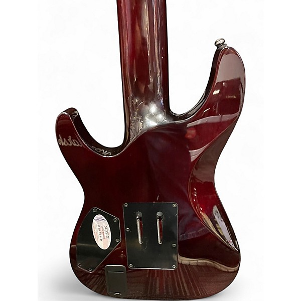 Used 2012 Schecter Guitar Research Hellraiser C8 8 Floyd Rose Crimson Red Trans Solid Body Electric Guitar