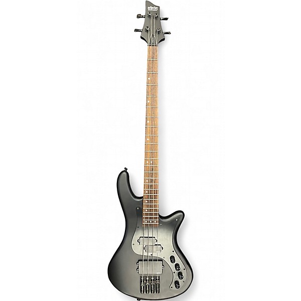 Used Schecter Guitar Research Stiletto Stealth 4 Black Electric Bass Guitar
