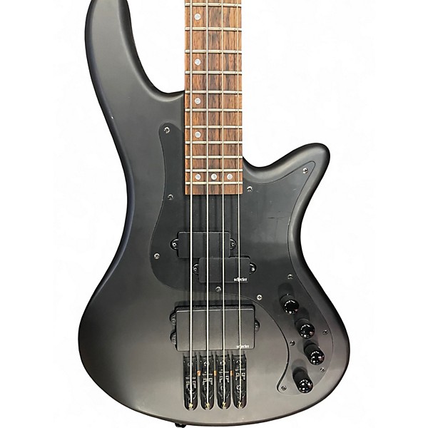 Used Schecter Guitar Research Stiletto Stealth 4 Black Electric Bass Guitar
