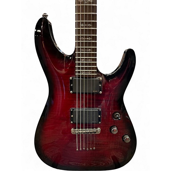 Used Schecter Demon 6 Red Solid Body Electric Guitar