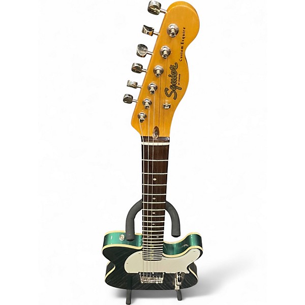 Used Squier custom esquier Green Solid Body Electric Guitar