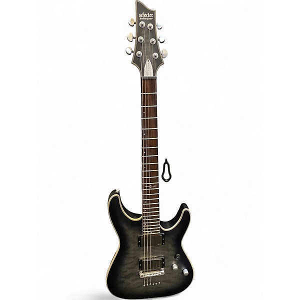 Used Schecter C-1 PLATINUM Trans Black Solid Body Electric Guitar
