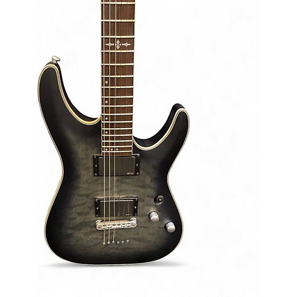 Used Schecter C-1 PLATINUM Trans Black Solid Body Electric Guitar