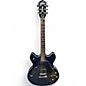 Used Oscar Schmidt Delta King OE30 Trans Blue Hollow Body Electric Guitar thumbnail