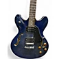 Used Oscar Schmidt Delta King OE30 Trans Blue Hollow Body Electric Guitar