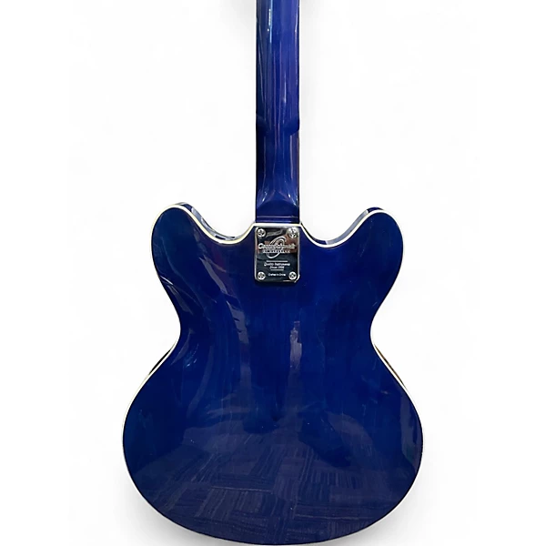 Used Oscar Schmidt Delta King OE30 Trans Blue Hollow Body Electric Guitar