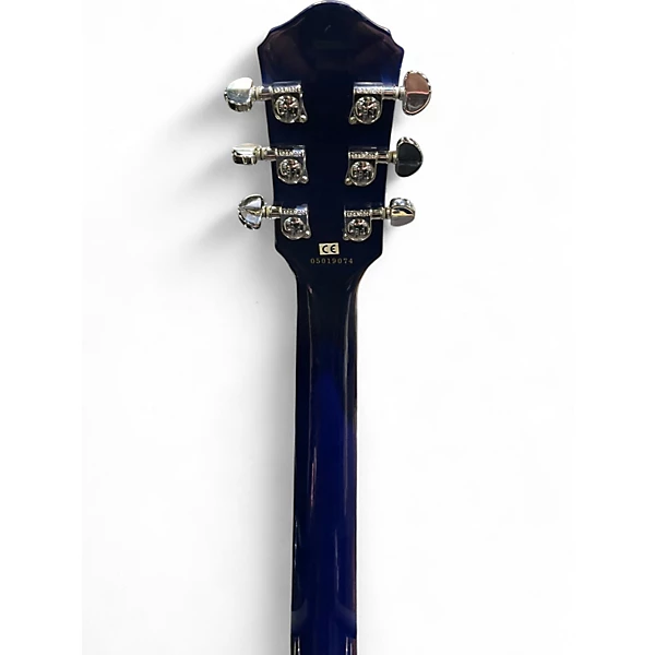 Used Oscar Schmidt Delta King OE30 Trans Blue Hollow Body Electric Guitar