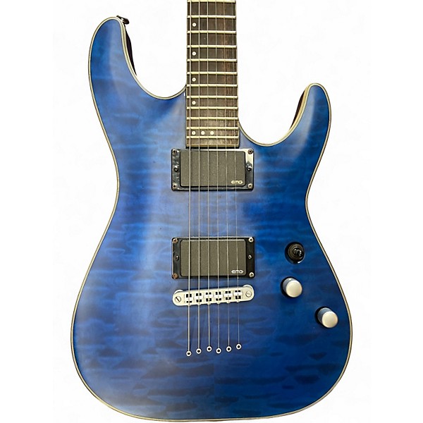 Used Schecter Guitar Research C1 Platinum Trans Blue Solid Body Electric Guitar