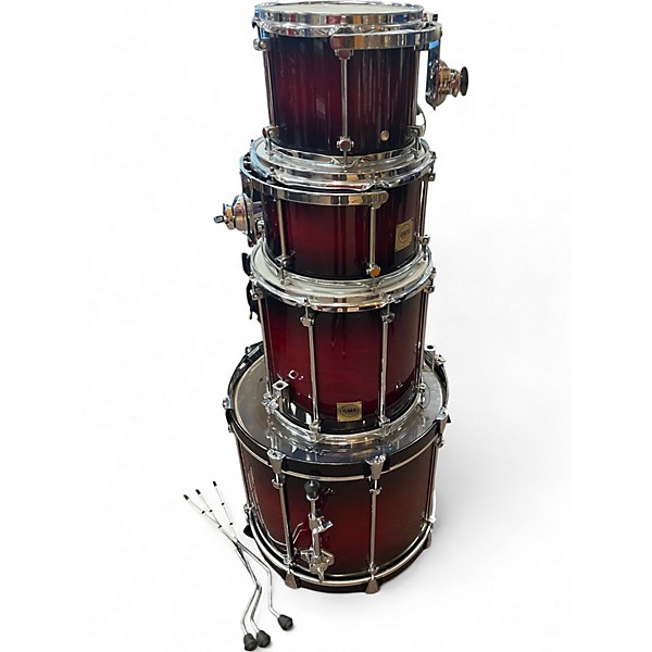 Used GMS 4 Piece GRANDMASTER RED FADE Drum Kit