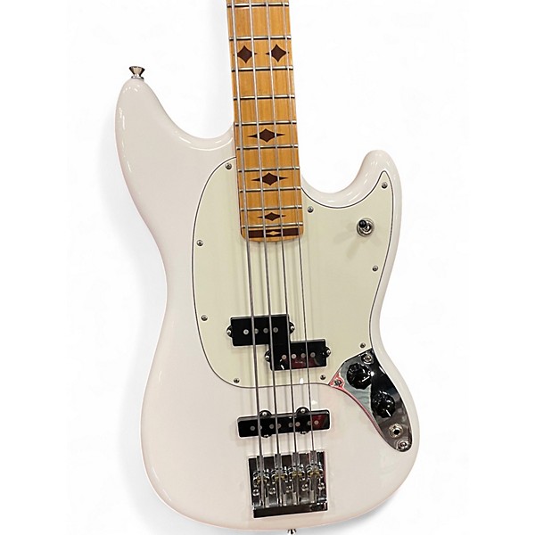 Used Fender Player Mustang Bass PJ BADASS BRIDGE Olympic White Electric Bass Guitar