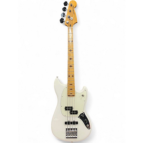 Used Fender Player Mustang Bass PJ BADASS BRIDGE Olympic White Electric Bass Guitar