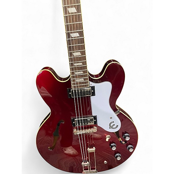 Used 2021 Epiphone RIVIERA Sparkling Burgundy Hollow Body Electric Guitar