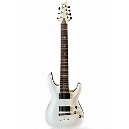 Used Schecter Guitar Research Demon 7 String white Solid Body Electric Guitar