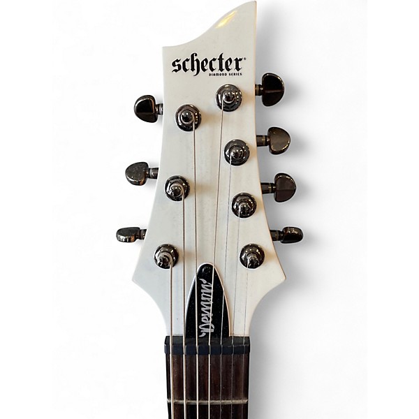 Used Schecter Guitar Research Demon 7 String white Solid Body Electric Guitar