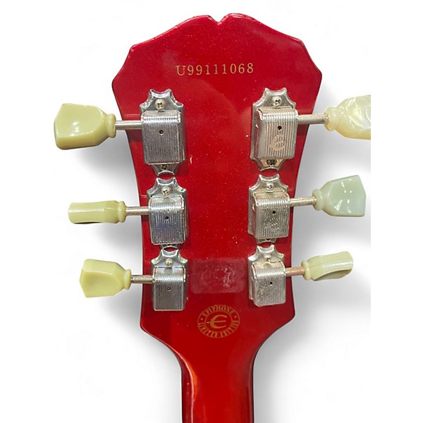 Used Epiphone Les Paul Deluxe Red Sparkle Solid Body Electric Guitar