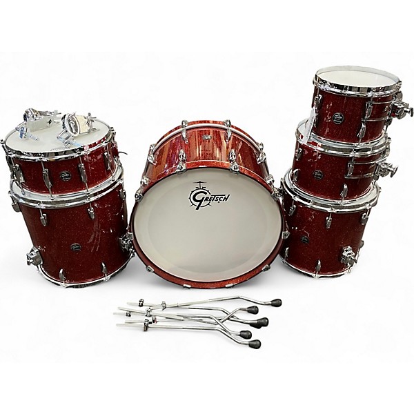 Used Gretsch Drums 6 Piece Renown red sparkle Drum Kit