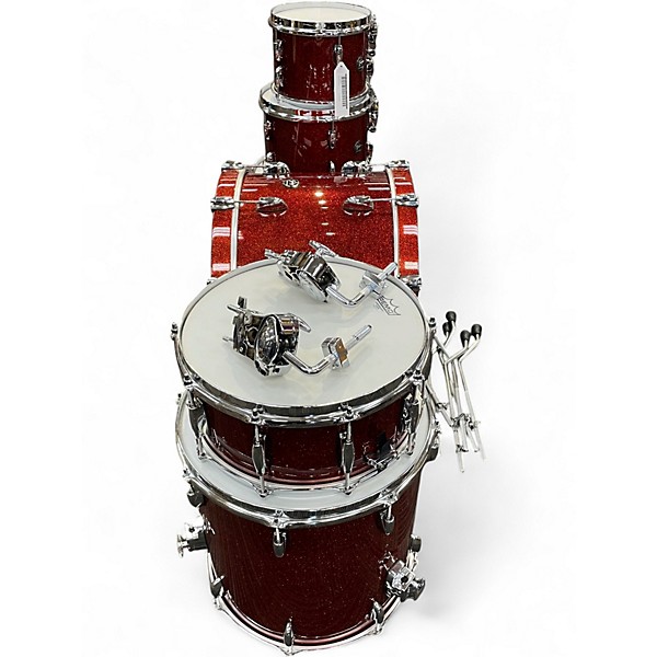 Used Gretsch Drums 6 Piece Renown red sparkle Drum Kit