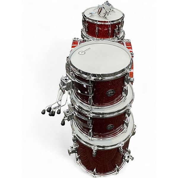 Used Gretsch Drums 6 Piece Renown red sparkle Drum Kit