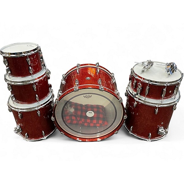 Used Gretsch Drums 6 Piece Renown red sparkle Drum Kit