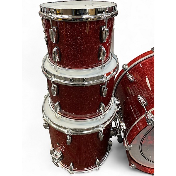 Used Gretsch Drums 6 Piece Renown red sparkle Drum Kit