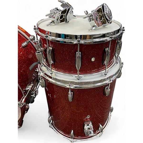 Used Gretsch Drums 6 Piece Renown red sparkle Drum Kit