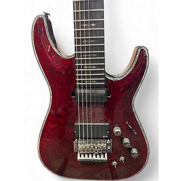 Used Schecter Guitar Research HELLRAISER S 7 STRING Black Cherry Solid Body Electric Guitar