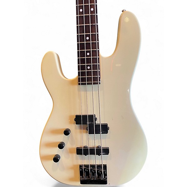 Vintage 1980s Charvel 2B White Electric Bass Guitar