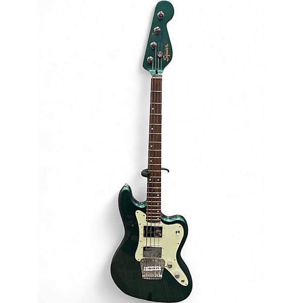 Used Squier Paranormal Rascal Bass HH Sherwood Green Electric Bass Guitar