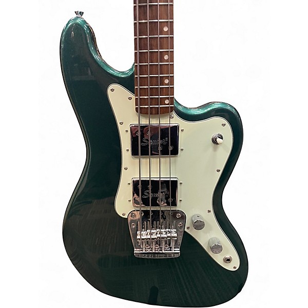Used Squier Paranormal Rascal Bass HH Sherwood Green Electric Bass Guitar