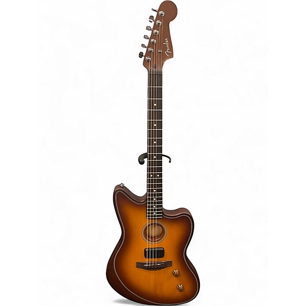 Used Fender Acoustasonic Standard Jazzmaster Honey Burst Acoustic Electric Guitar