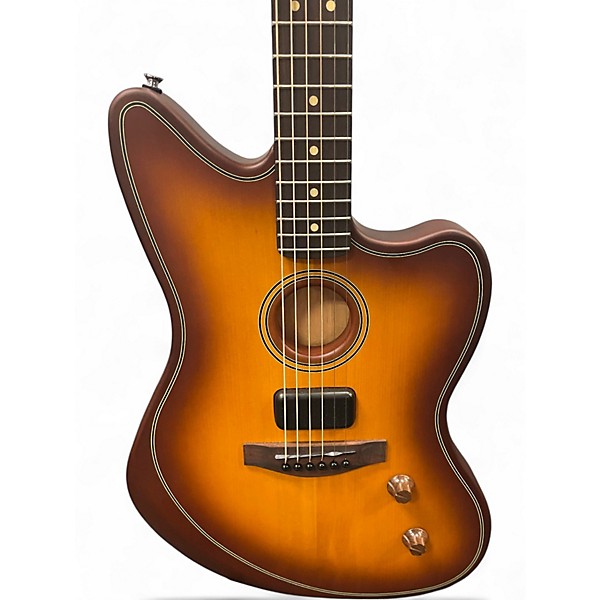 Used Fender Acoustasonic Standard Jazzmaster Honey Burst Acoustic Electric Guitar